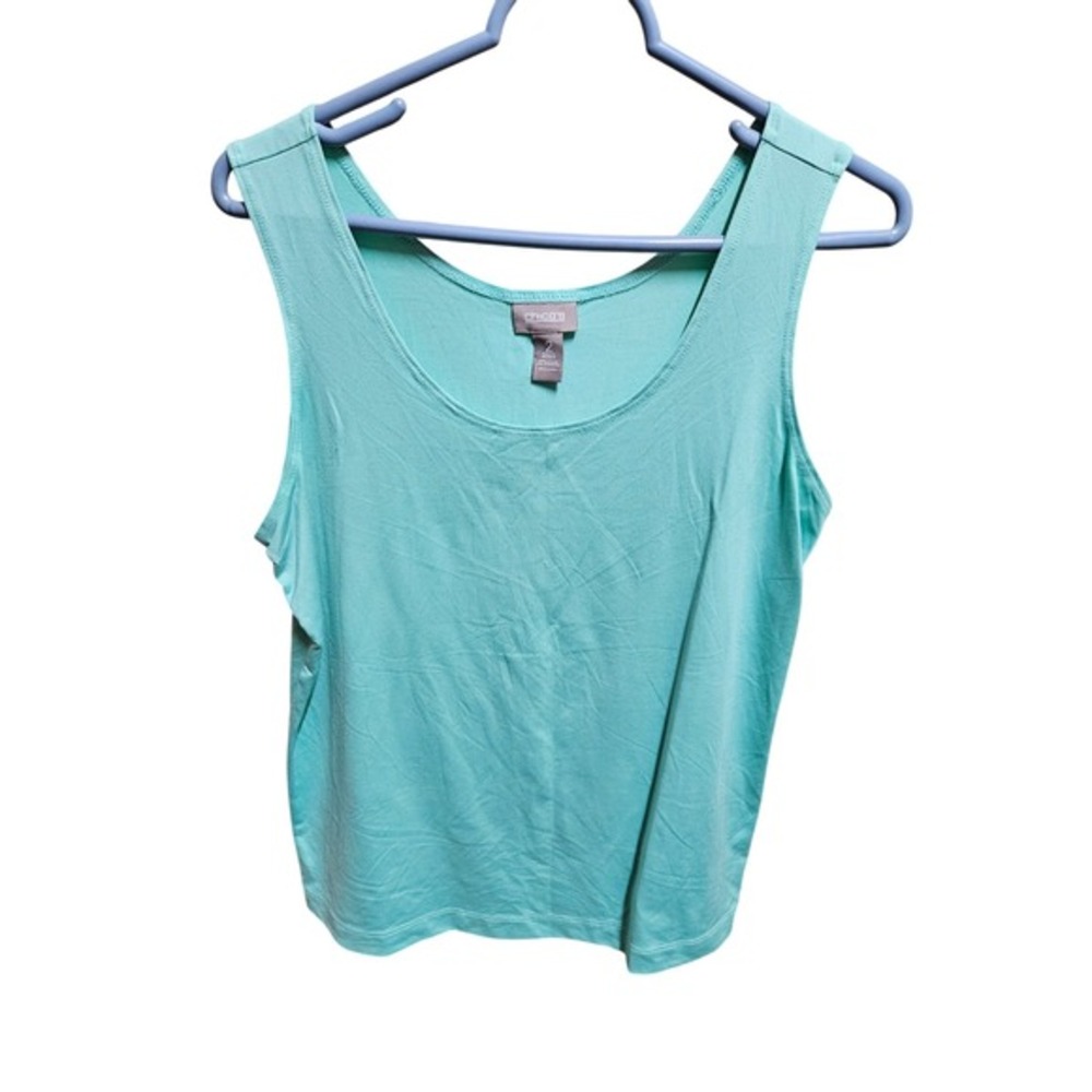 Chico's Women's Sleeveless Tank Top Size 2 Comfort Casual Light Green